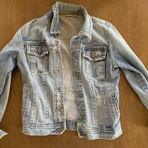 Rubbish Distressed Cropped Denim Jacket | Size: M